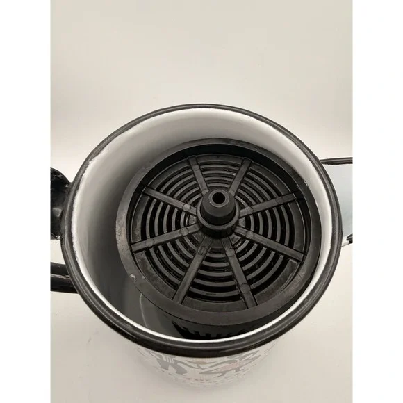 Vintage 9" Enamel Coffee Hot Water Pot, Berggren Hinged, Swedish D13 - Picture 6 of 12